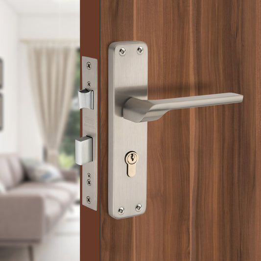 Stainless Steel Mortise Lock | 60mm Brass Cylinder | 3 Brass Keys | One-Side Knob