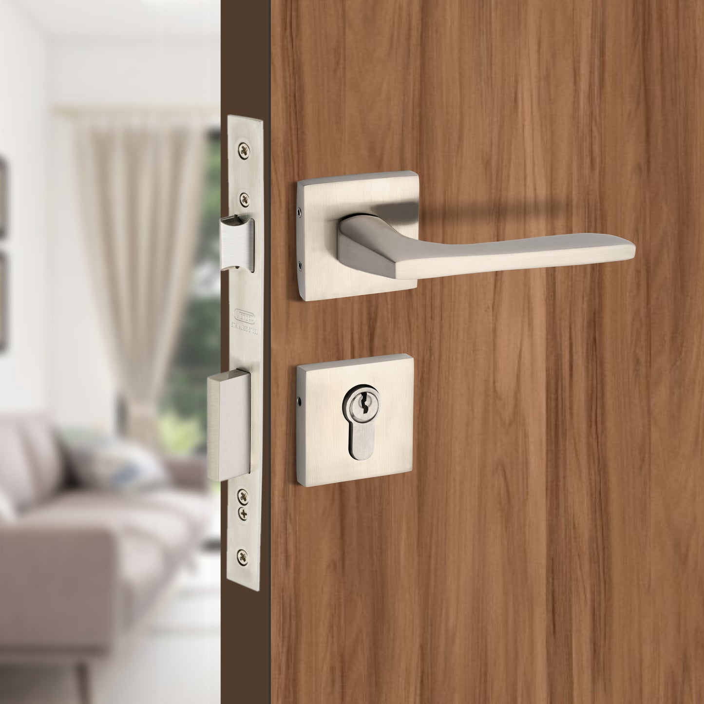 Brass Rosette Handle| 60mm Brass Cylinder | 3 Brass Keys | One-side knob