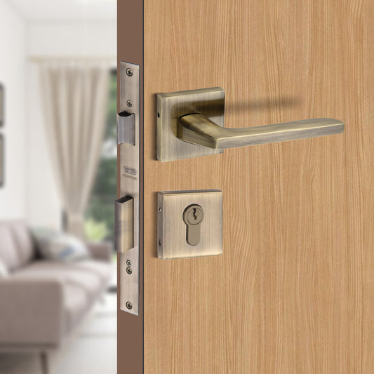 Brass Rosette Handle| 60mm Brass Cylinder | 3 Brass Keys | One-side knob