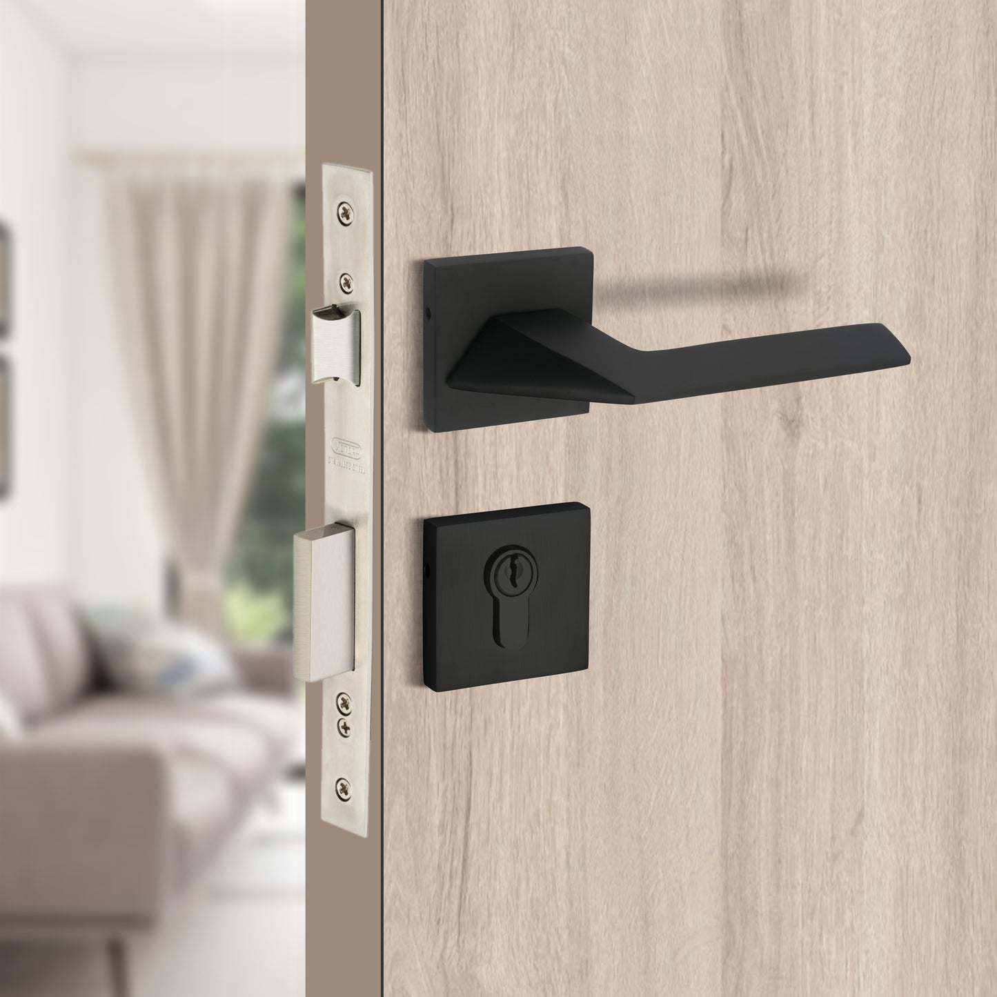 Brass Rosette Handle| 60mm Brass Cylinder | 3 Brass Keys | One-side knob