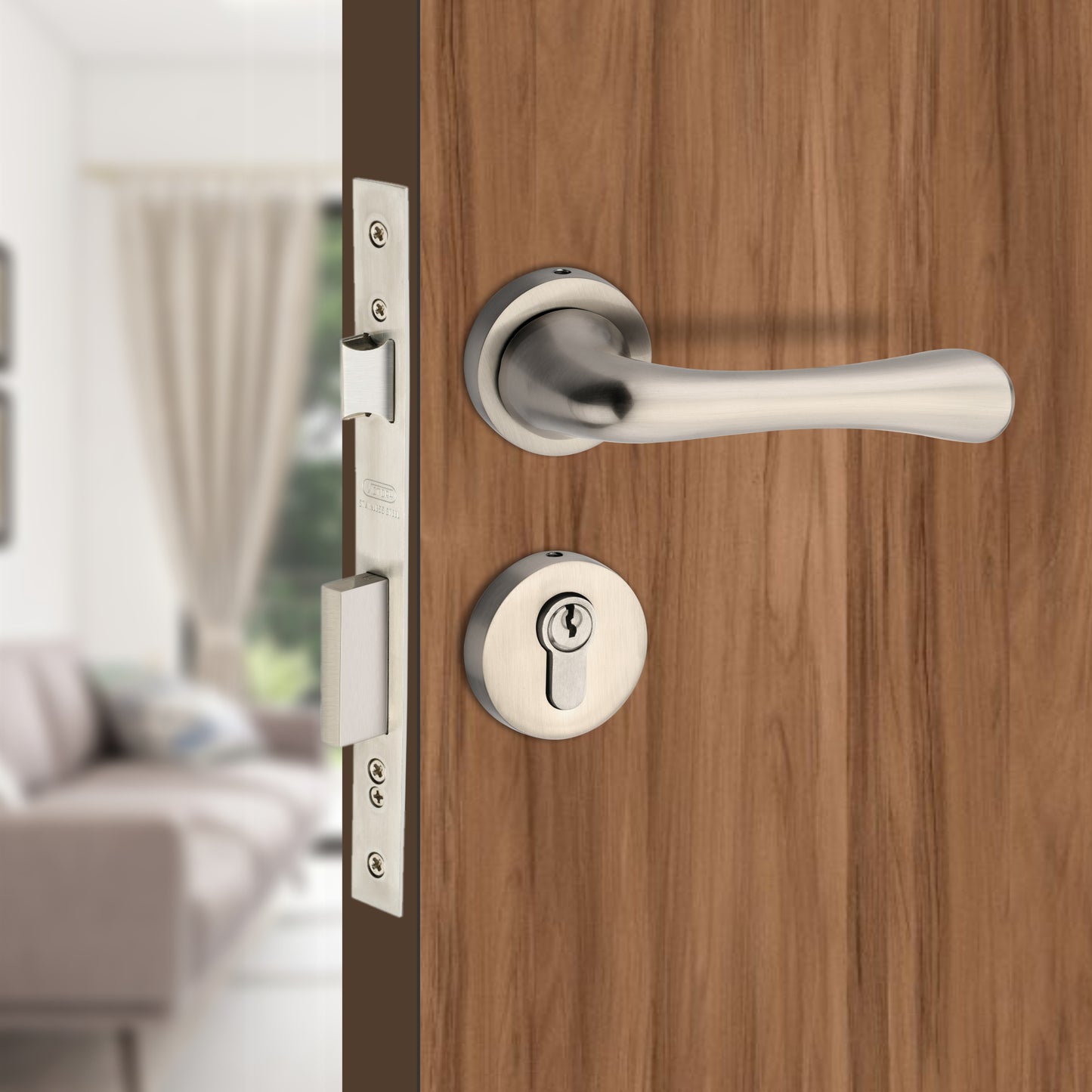 Brass Rosette Handle| 60mm Brass Cylinder | 3 Brass Keys | One-side knob