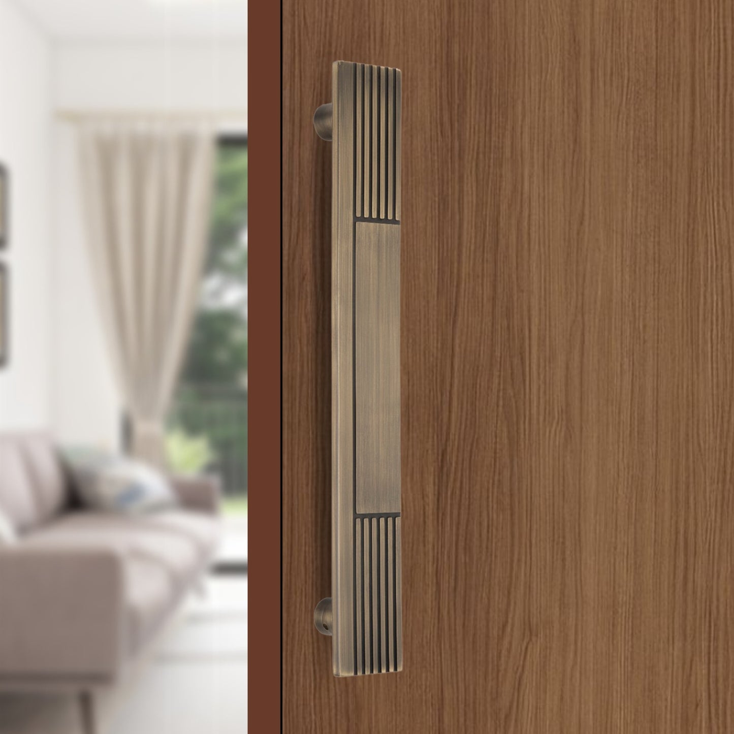 Stainless Steel Designer Pull Handle | 300mm Length | Antique Brass Finish