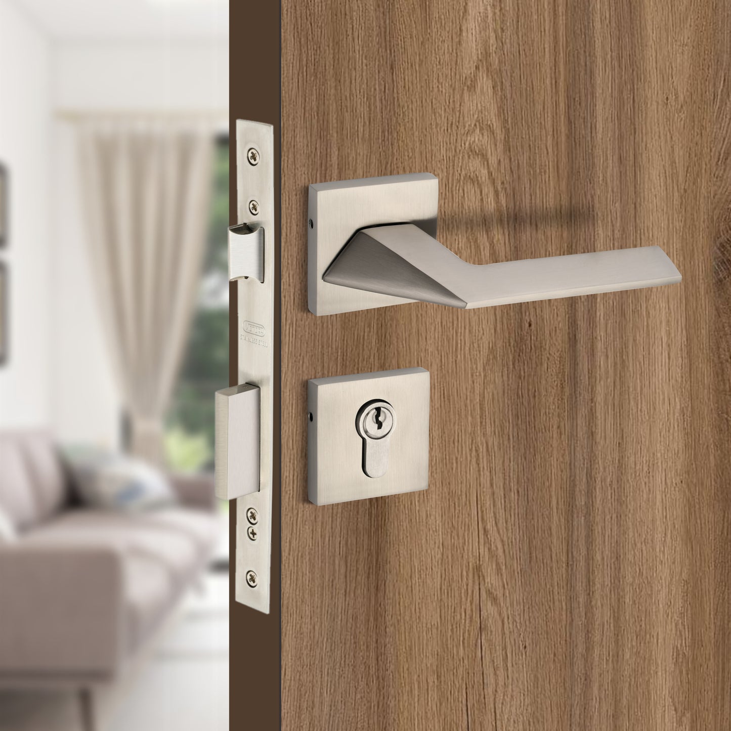 Brass Rosette Handle| 60mm Brass Cylinder | 3 Brass Keys | One-side knob