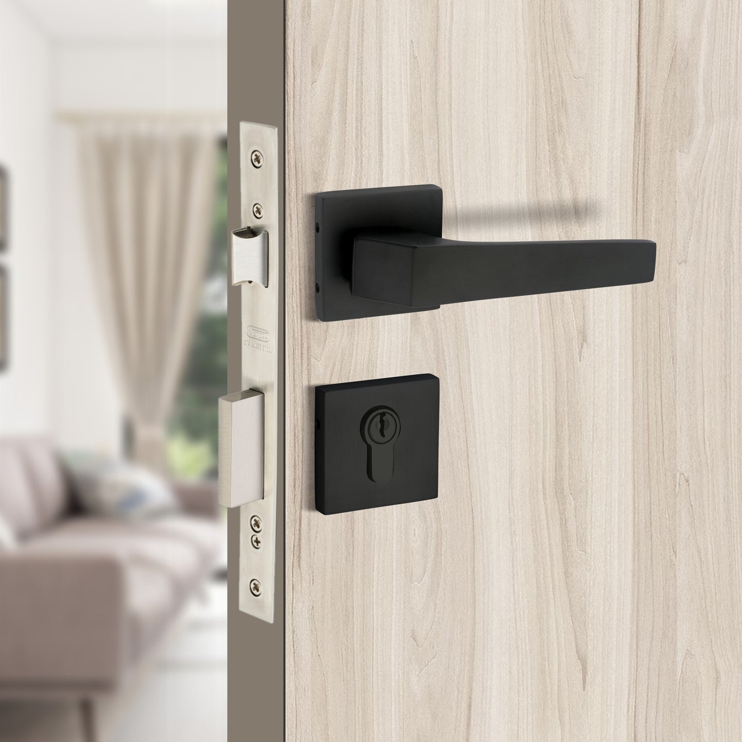 Brass Rosette Handle| 60mm Brass Cylinder | 3 Brass Keys | One-side knob