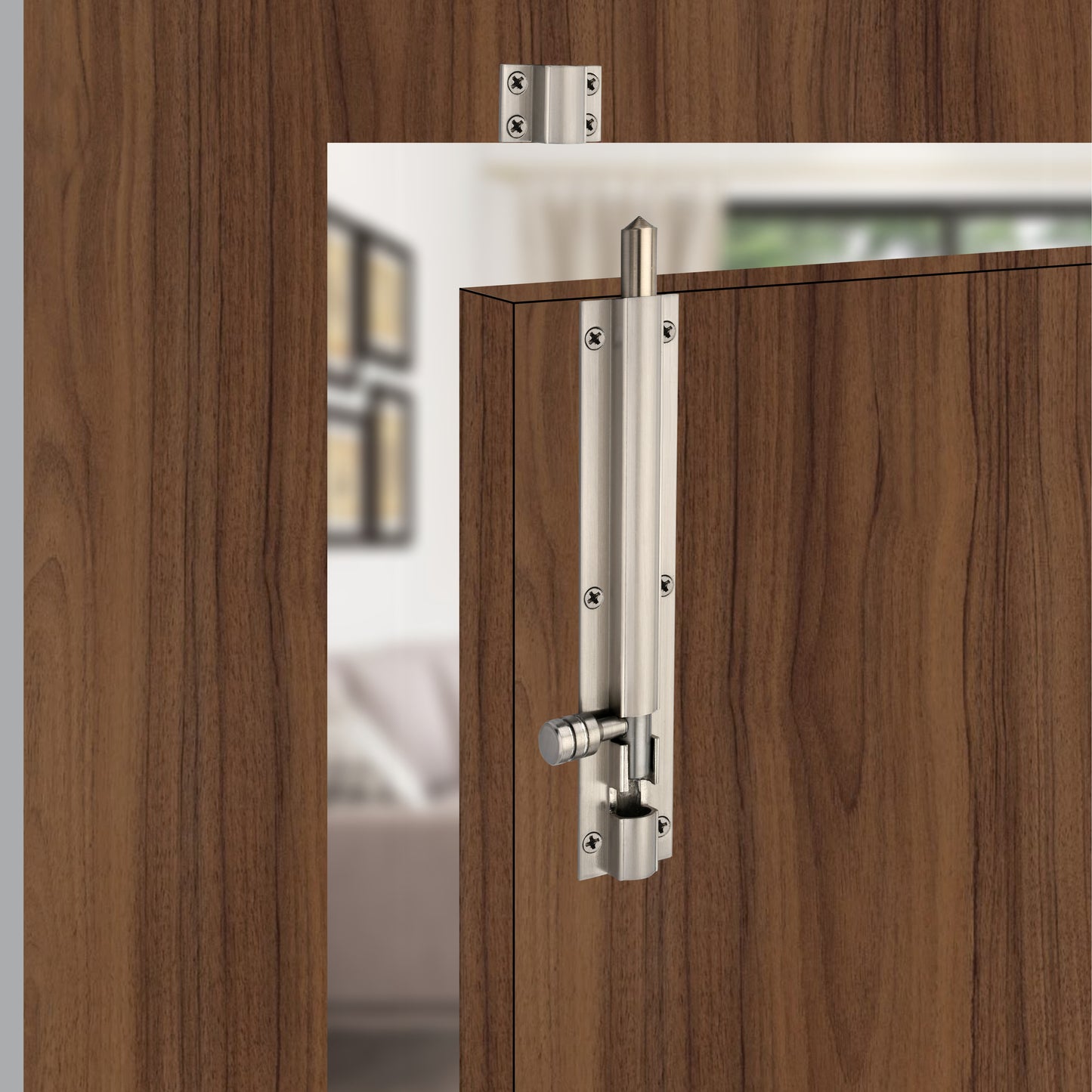 Heavy-Duty Tower Bolt with Smooth Slide Action (8 inch)