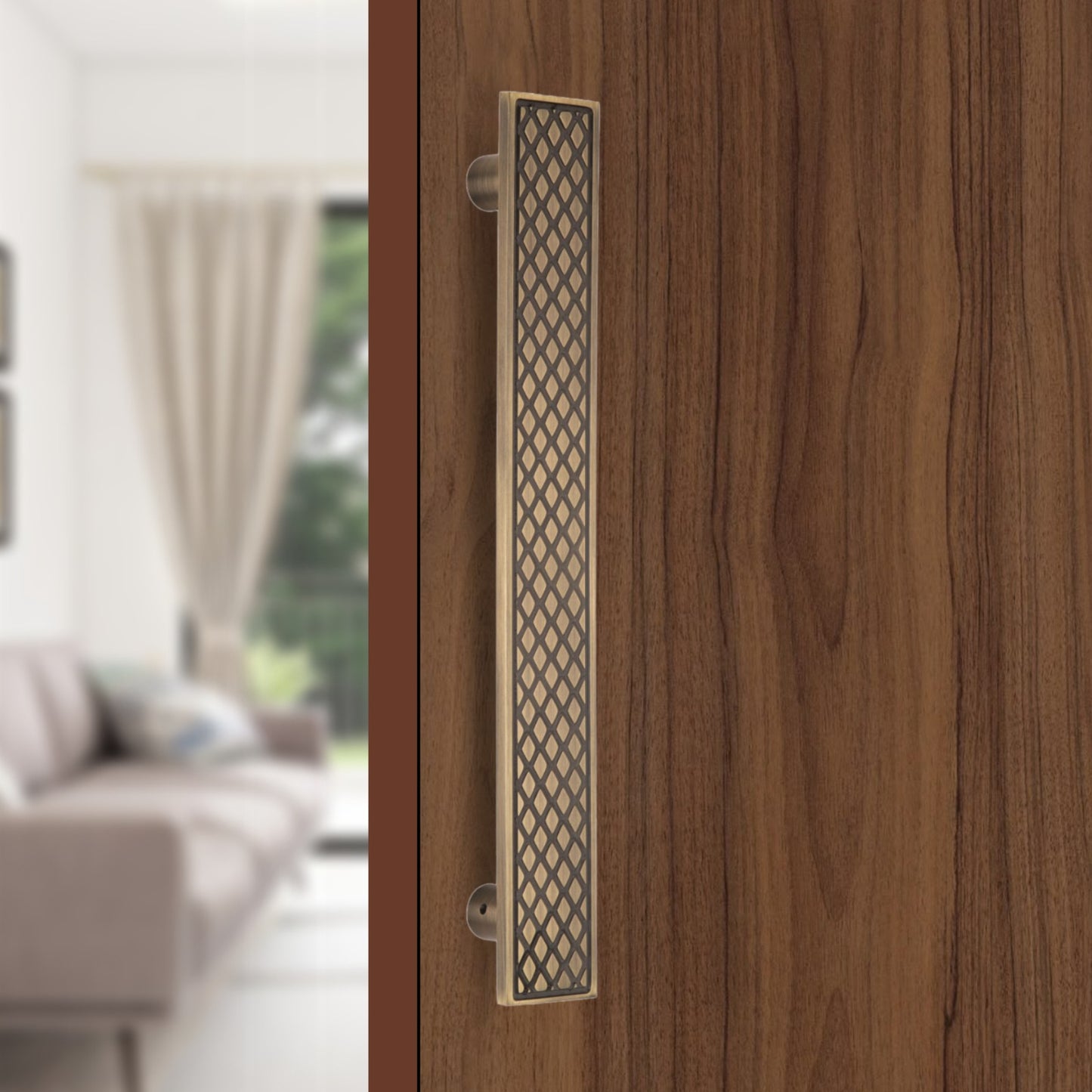 Stainless Steel Designer Pull Handle | 300mm Length | Antique Brass Finish