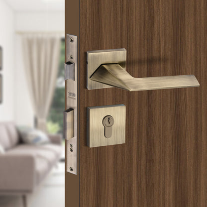 Brass Rosette Handle| 60mm Brass Cylinder | 3 Brass Keys | One-side knob