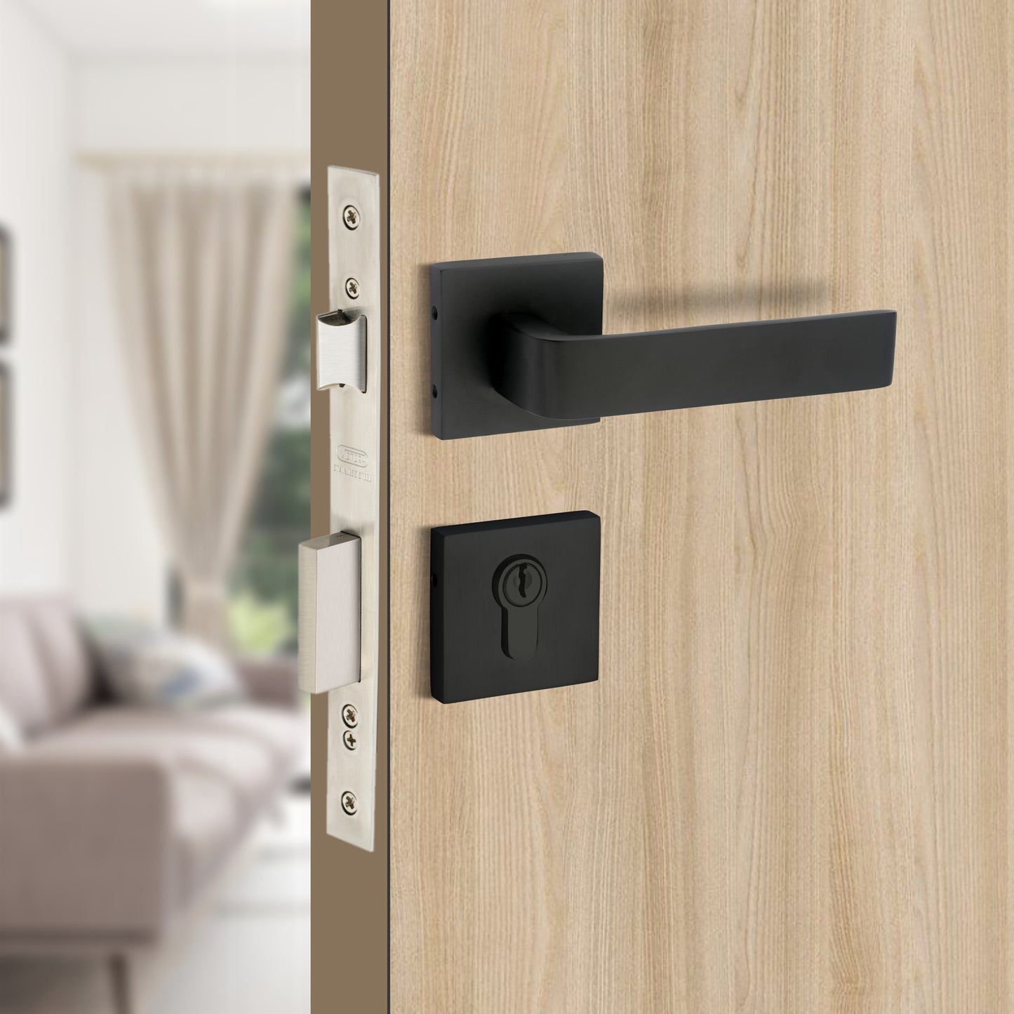 Brass Rosette Handle| 60mm Brass Cylinder | 3 Brass Keys | One-side knob