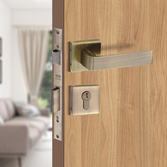 Brass Rosette Handle| 60mm Brass Cylinder | 3 Brass Keys | One-side knob