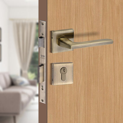 Brass Rosette Handle| 60mm Brass Cylinder | 3 Brass Keys | One-side knob