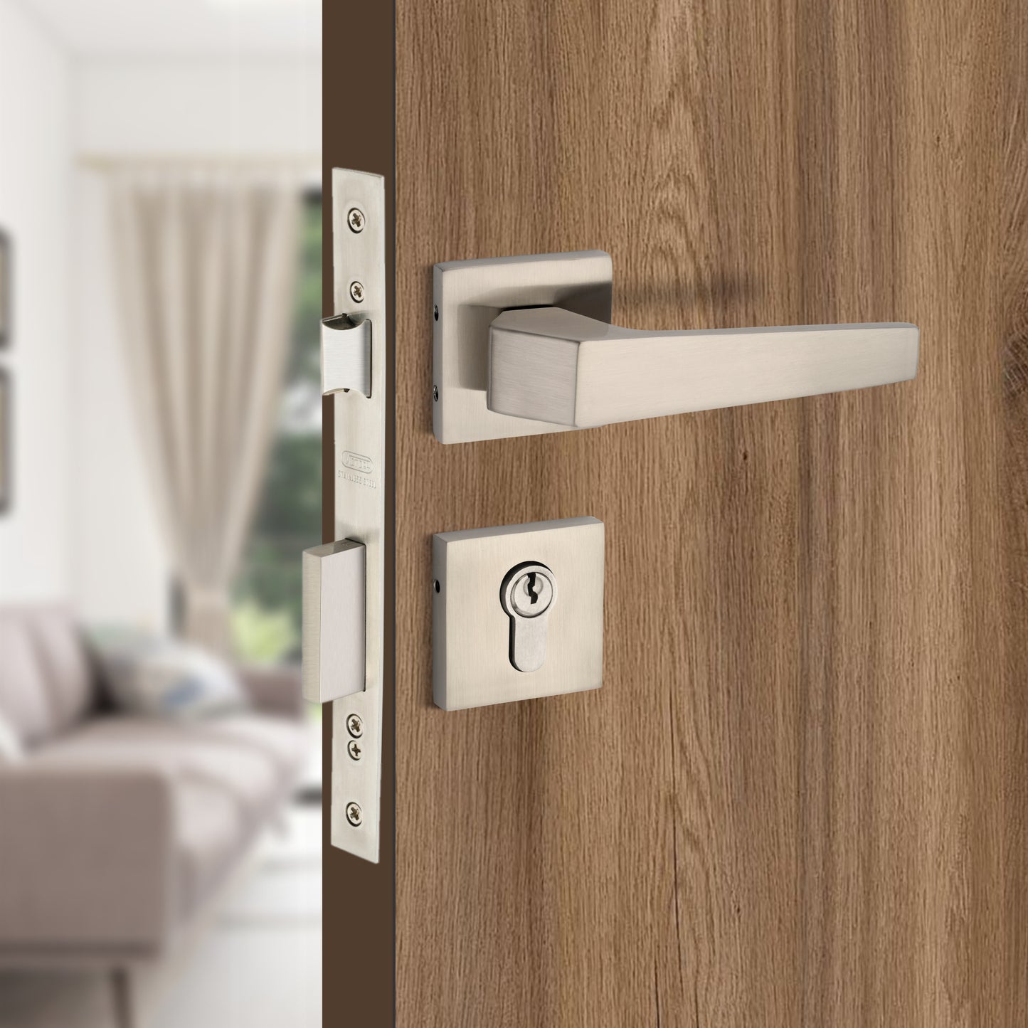 Brass Rosette Handle| 60mm Brass Cylinder | 3 Brass Keys | One-side knob