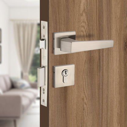 Brass Rosette Handle| 60mm Brass Cylinder | 3 Brass Keys | One-side knob