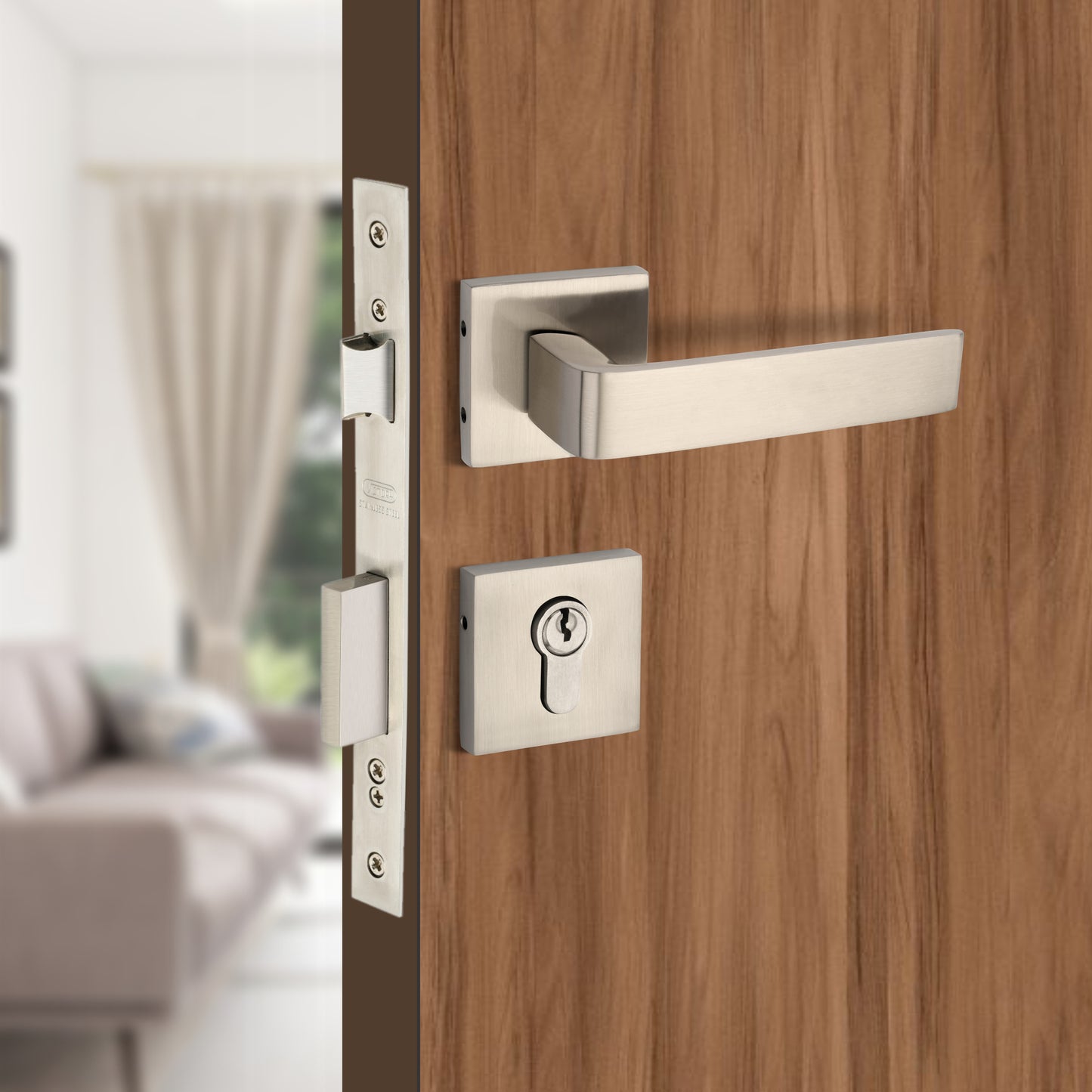 Brass Rosette Handle| 60mm Brass Cylinder | 3 Brass Keys | One-side knob