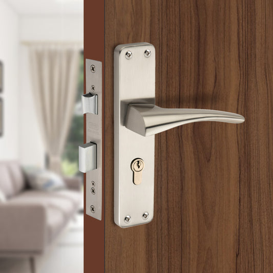 Stainless Steel Mortise Lock | 60mm Brass Cylinder | 3 Brass Keys | One-Side Knob