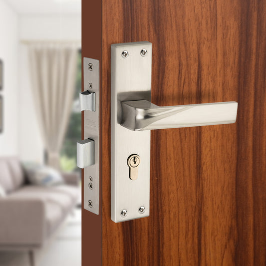 Stainless Steel Mortise Lock | 60mm Brass Cylinder | 3 Brass Keys | One-Side Knob