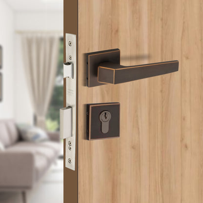 Brass Rosette Handle| 60mm Brass Cylinder | 3 Brass Keys | One-side knob