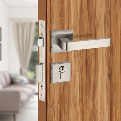 Stainless Steel Rosette Handle | 60mm Cylinder | 3 Brass Keys | One-Side Knob