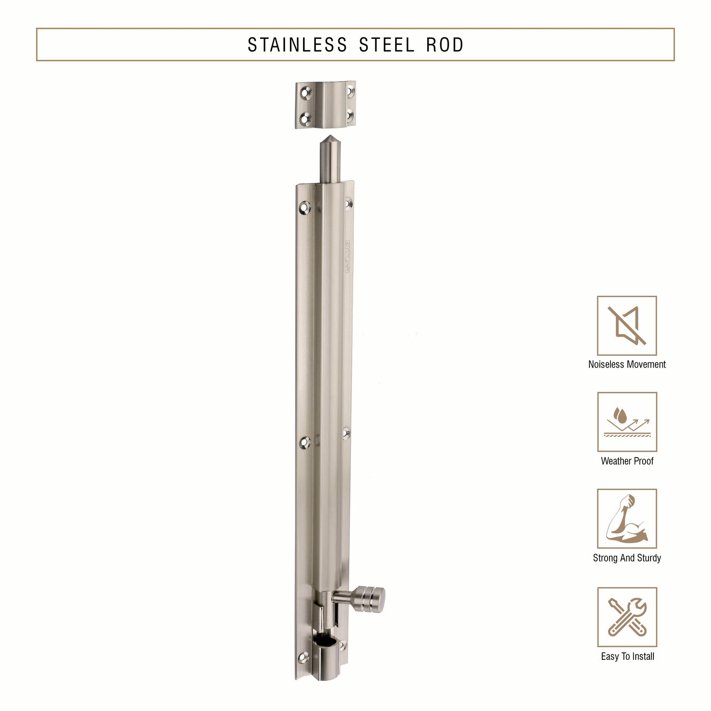Heavy-Duty Tower Bolt with Smooth Slide Action (12 inch)
