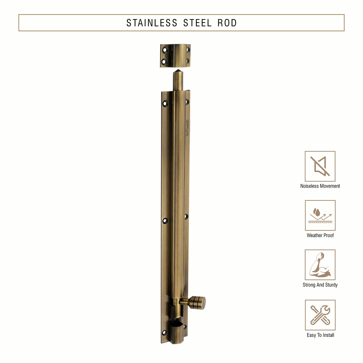 Heavy-Duty Tower Bolt with Smooth Slide Action (12 inch)