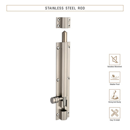 Heavy-Duty Tower Bolt with Smooth Slide Action (6 inch)
