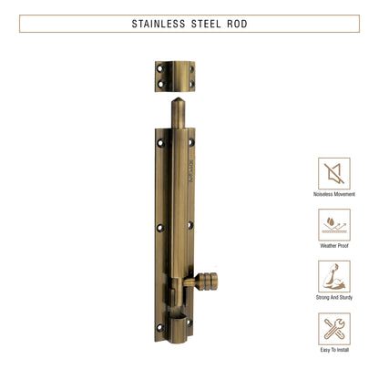 Heavy-Duty Tower Bolt with Smooth Slide Action (6 inch)
