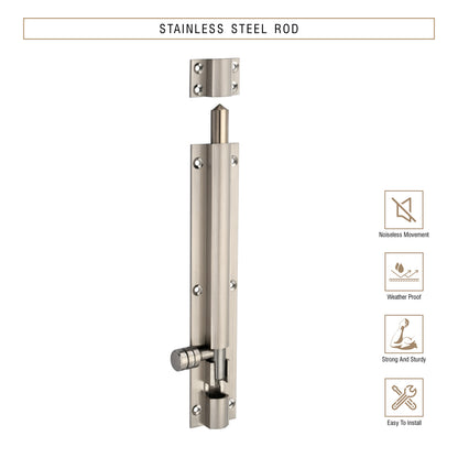 Heavy-Duty Tower Bolt with Smooth Slide Action (8 inch)