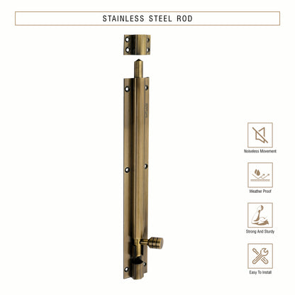 Heavy-Duty Tower Bolt with Smooth Slide Action (10 inch)