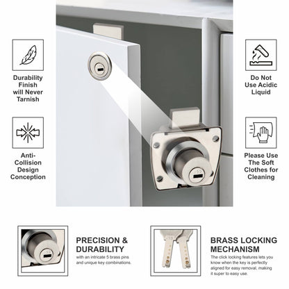 Premium Brass Ultra Key Drawer Lock | 5-Pin Precision Mechanism | Anti-Tarnish Finish