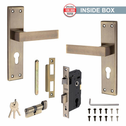 Stainless Steel Mortise Lock| 60mm Brass Cylinder | 3 Brass Keys| One-Side Knob