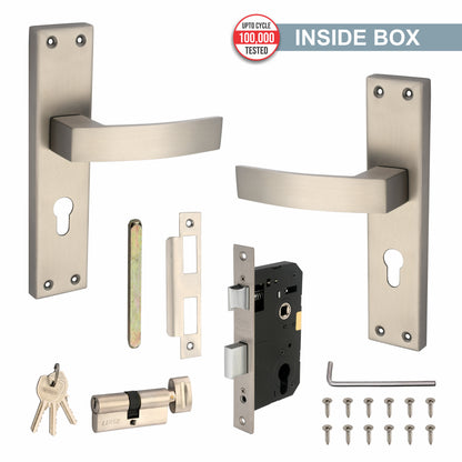 Stainless Steel Mortise Lock| 60mm Brass Cylinder | 3 Brass Keys| One-Side Knob