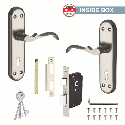 Steel Mortise Handle Lock Set with | 3 Keys