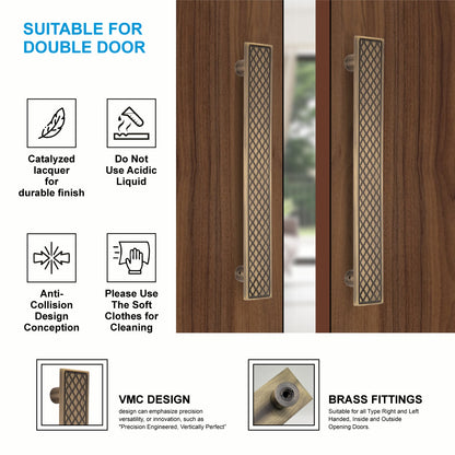 Stainless Steel Designer Pull Handle | 300mm Length | Antique Brass Finish