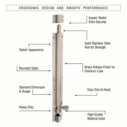 Heavy-Duty Tower Bolt with Smooth Slide Action (12 inch)