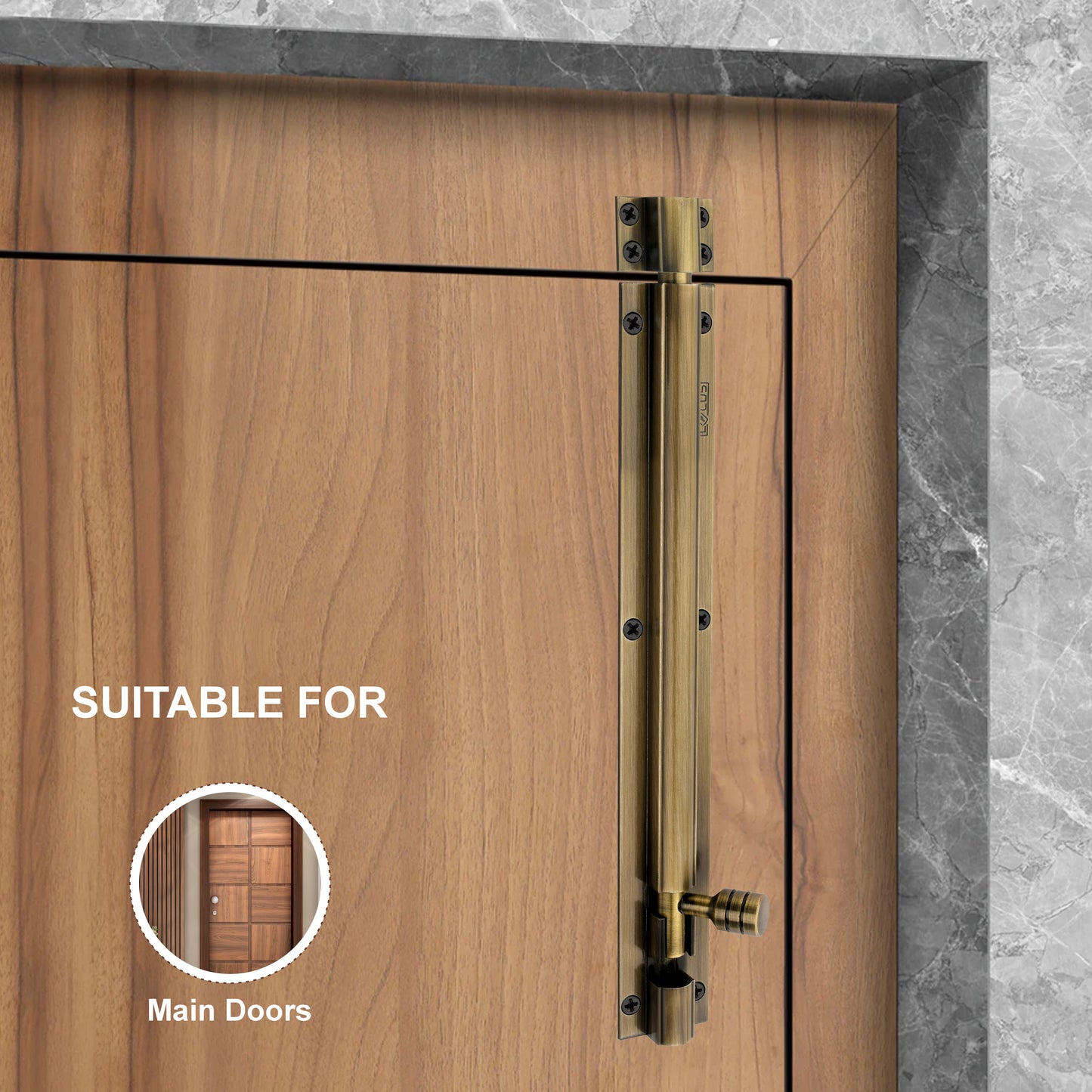 Heavy-Duty Tower Bolt with Smooth Slide Action (10 inch)