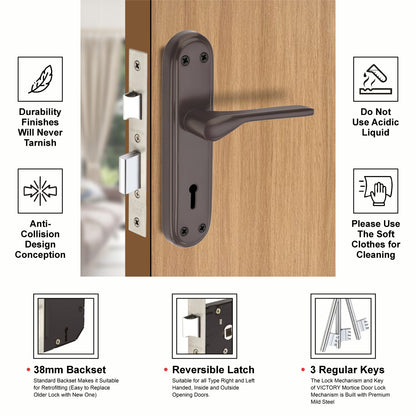 Steel Mortise Handle Lock Set | 3 Keys