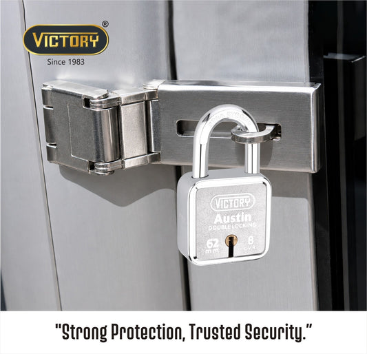 Victory Austin 62mm Auto Locking | Double Lock Padlock | 8 Lever | Extra Strong Security