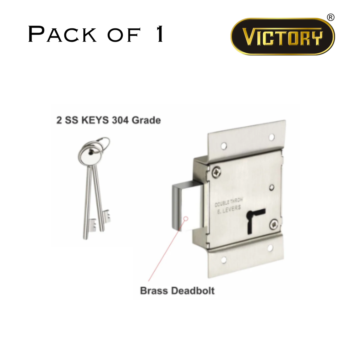 Stainless Steel | 6-Lever Double Throw | Cupboard Lock