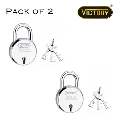 Victory Round 65 Double Locking Padlock – 65mm Heavy-Duty Security Lock