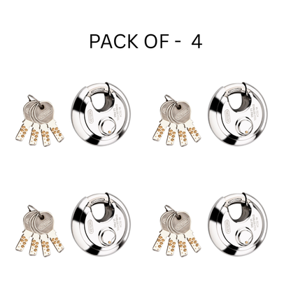 Victory Hi-Tech 70mm Disc Padlock | 4 Brass Keys | 11 Pin Security Lock | Shop Shutter & Gate Lock