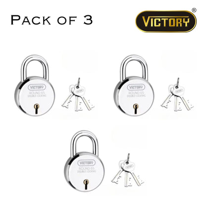Victory Round 65 Double Locking Padlock – 65mm Heavy-Duty Security Lock
