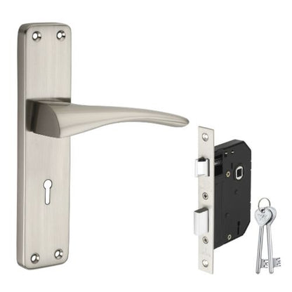Stainless Steel Mortise Lock | 60mm Brass Cylinder | 3 Brass Keys | One-Side Knob