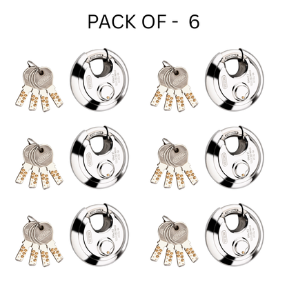 Victory Hi-Tech 70mm Disc Padlock | 4 Brass Keys | 11 Pin Security Lock | Shop Shutter & Gate Lock