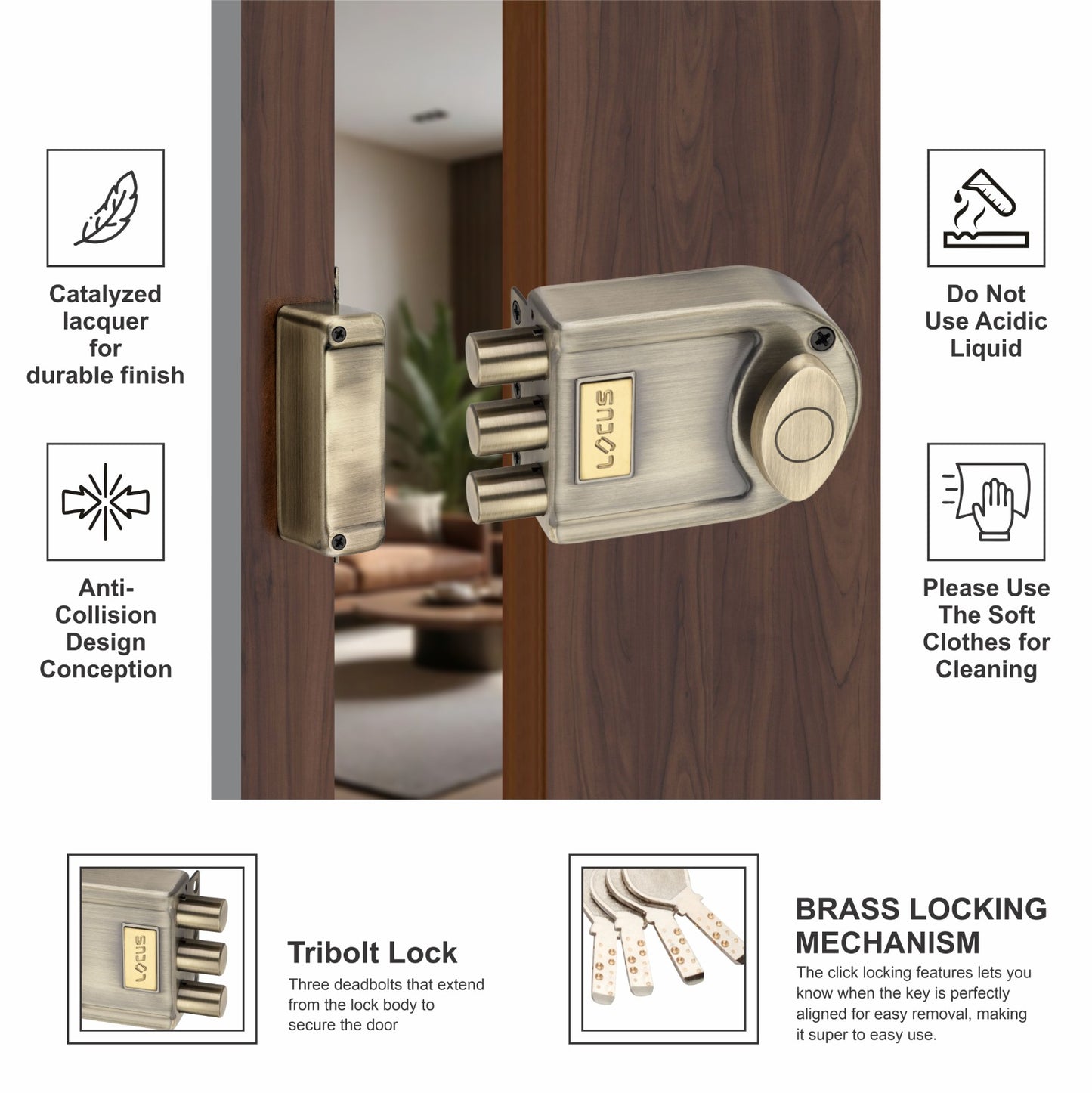 Tribolt | One Side Knob | Antique Finish