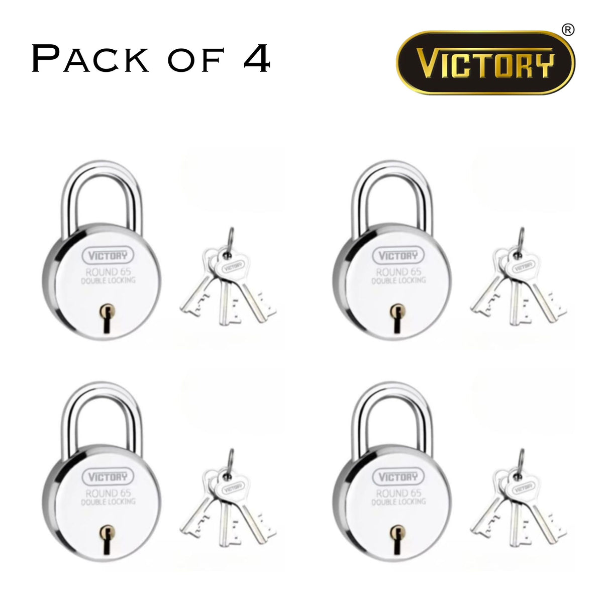 Victory Round 65 Double Locking Padlock – 65mm Heavy-Duty Security Lock