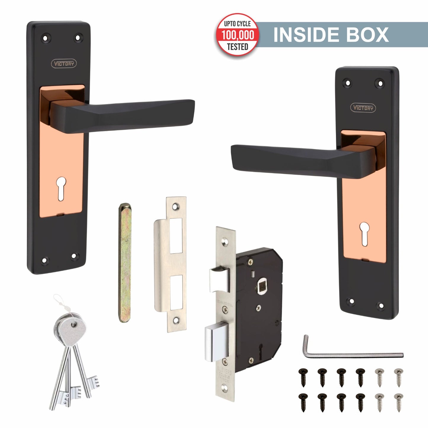Steel Mortise Handle Lock | 3 Keys