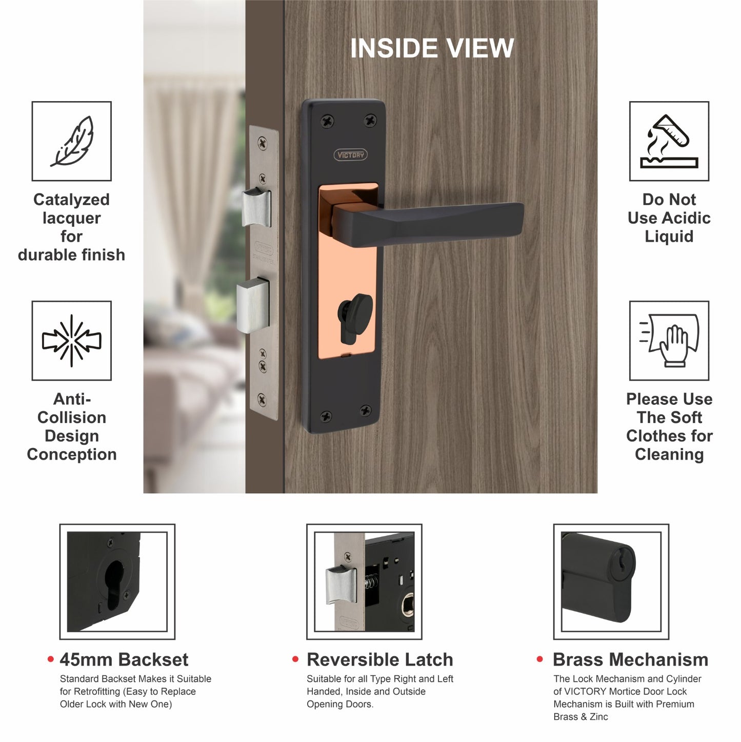 Victory Heavy Duty Mortise Lockset 8"