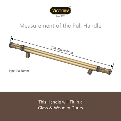Designer Pull Handle | 300mm Length | Antique Brass Finish