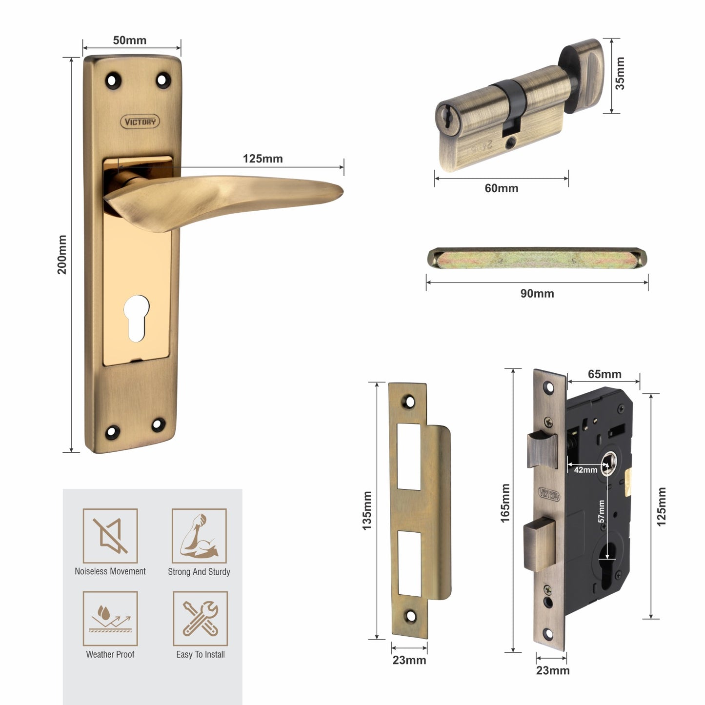 Victory Heavy Duty Mortise Lockset 8"